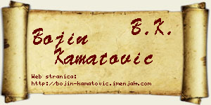 Bojin Kamatović vizit kartica